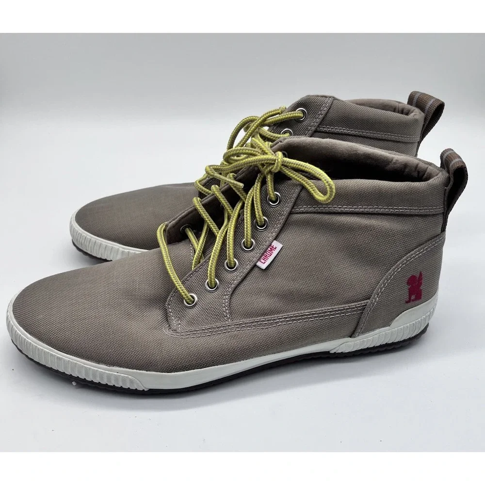Chrome Shoes Mens‎ Size 10.5 Khaki Canvas Chukka Mid Top Cycling Sneaker Lace Up